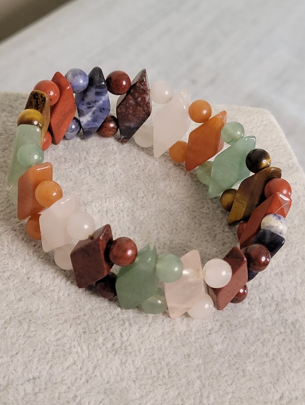 Vintage Multi-Gemstone Stretch Panel Bracelet